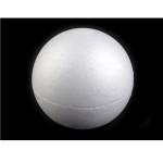 Polystyrene ball, white color, diameter 14.5 cm, 2 halves